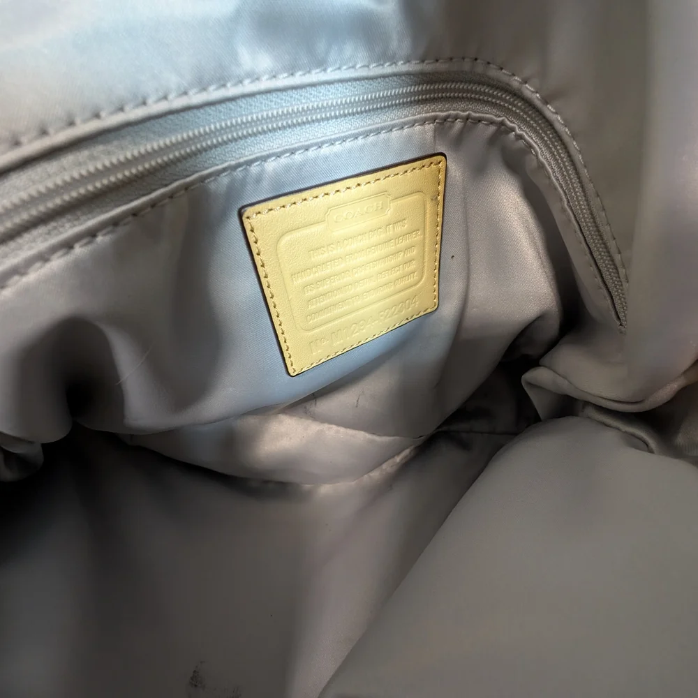 COACH Yellow Buttercup Leather Double Zipper Kristin Satchel Shoulder - Picture 16 of 16